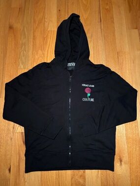Versace Zip Up Track Jacket with Flower Design